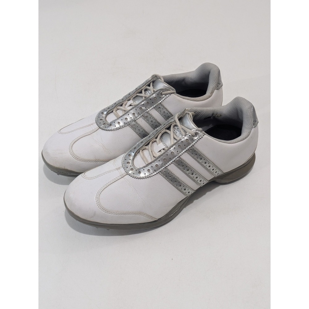 Adidas Tour360 Women's Golf‎ Shoes White Silver FitFoam Traxion Cleats Size 10